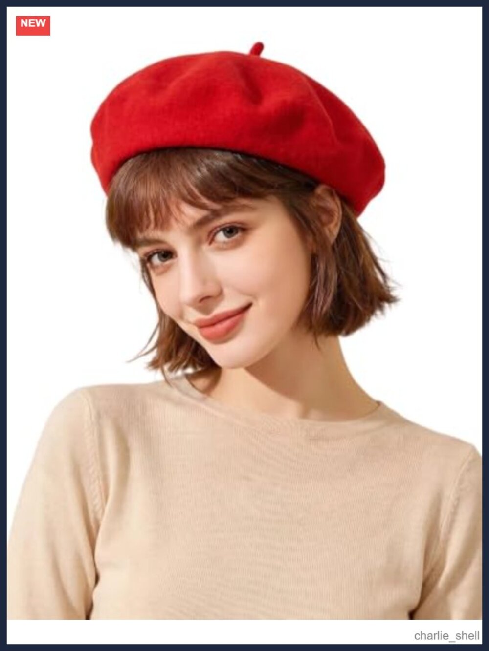 Wool Blend French Beret Beanie Winter Hat Classic Parisian Style Cap